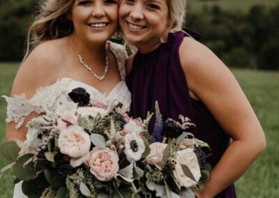 Bride and Maid of Honor + Gorgeous bouquet